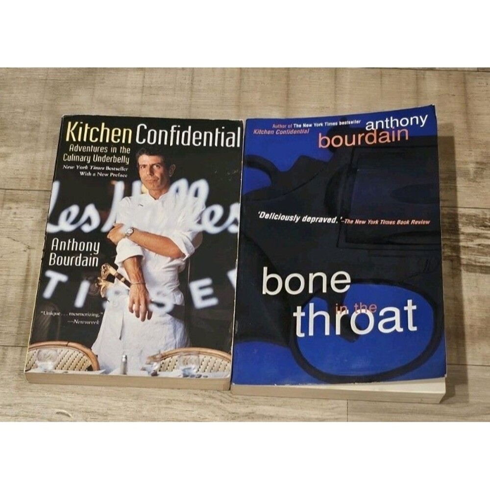 Kitchen Confidental Bone in the Throat by Anthony Bourdain Lot Pbk 1995 1st Ed